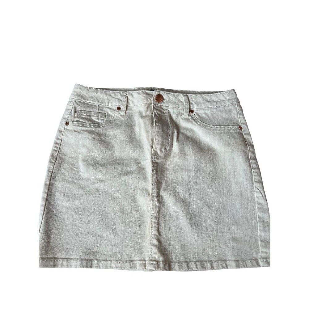 1822 Denim White Denim Mini Jean Skirt Women's Size 12 Summer Bottom